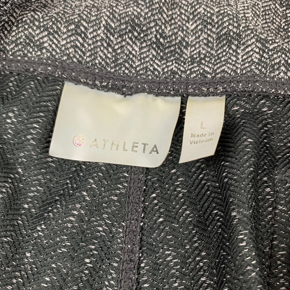 Athleta Black Gray Herringbone Pattern Pull On Pa… - image 3